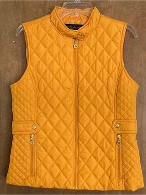 MARC NEW YORK, Andrew Marc, Yellow Quilted Vest/Jacket Zip All The Way Pockets M